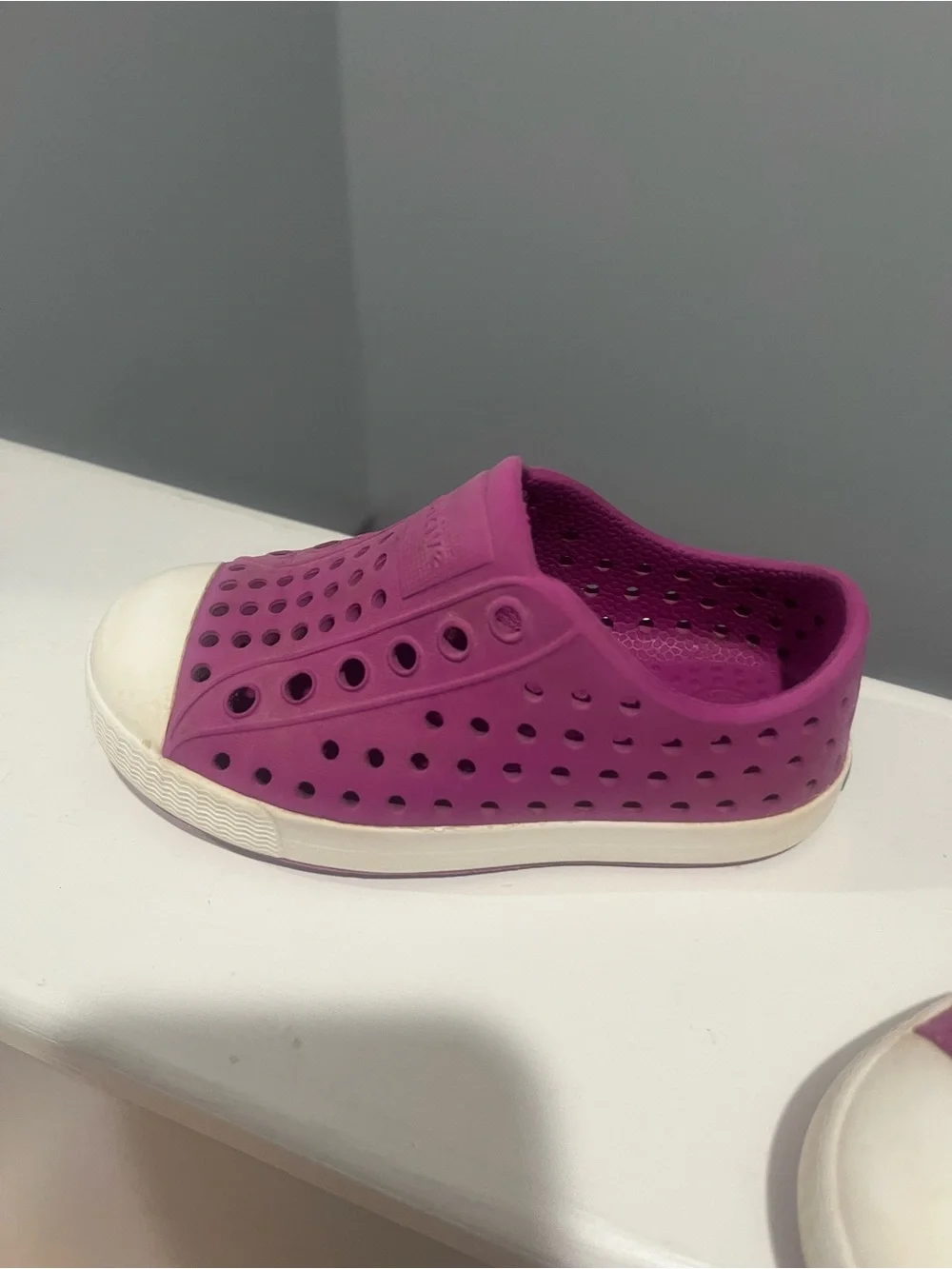 Native C7 Purple and Cream Kids Slip On Water Friendly Sneakers